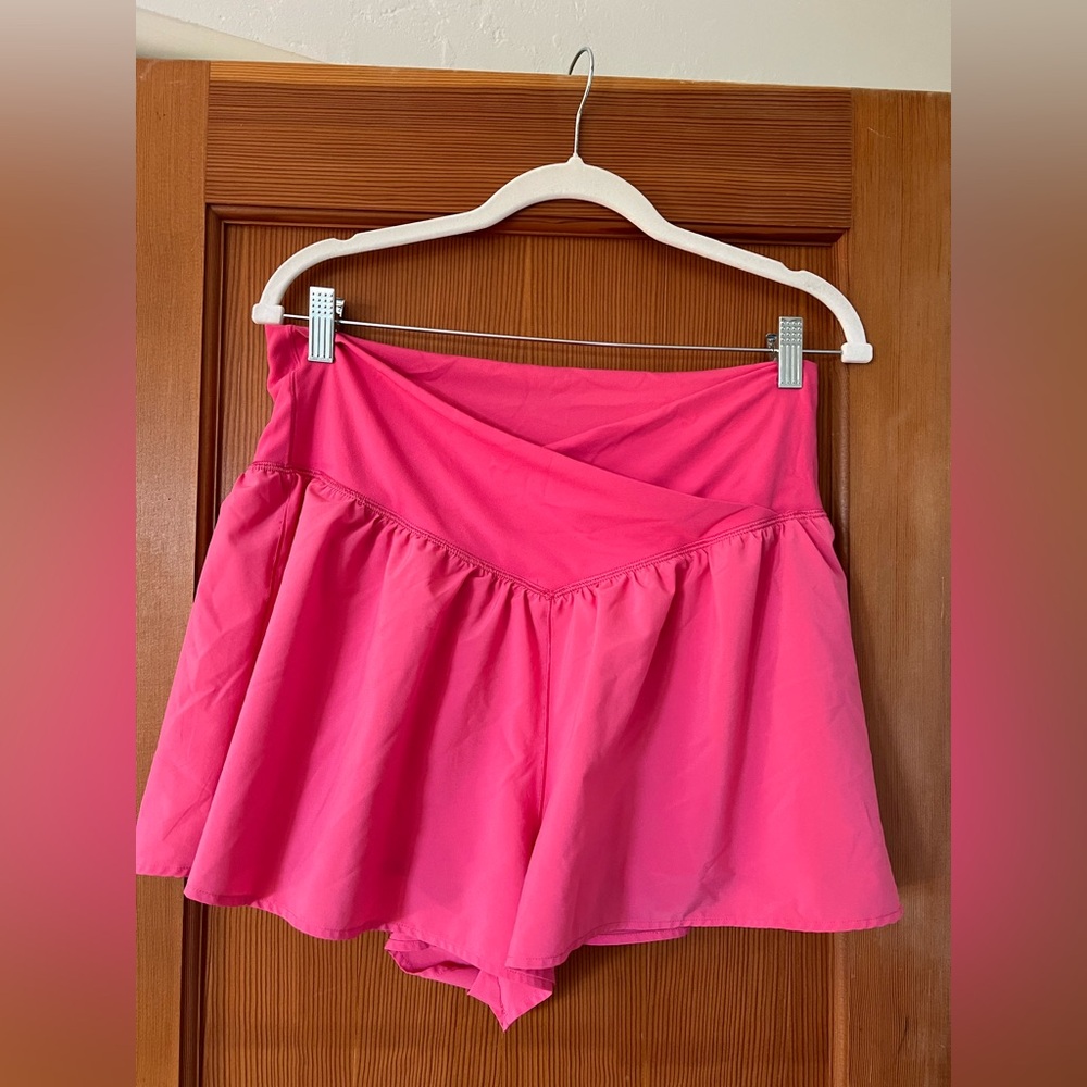 Aerie crossover shorts hot pink